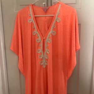 Lilly Pulitzer beach coverup in “papaya balleta” size small